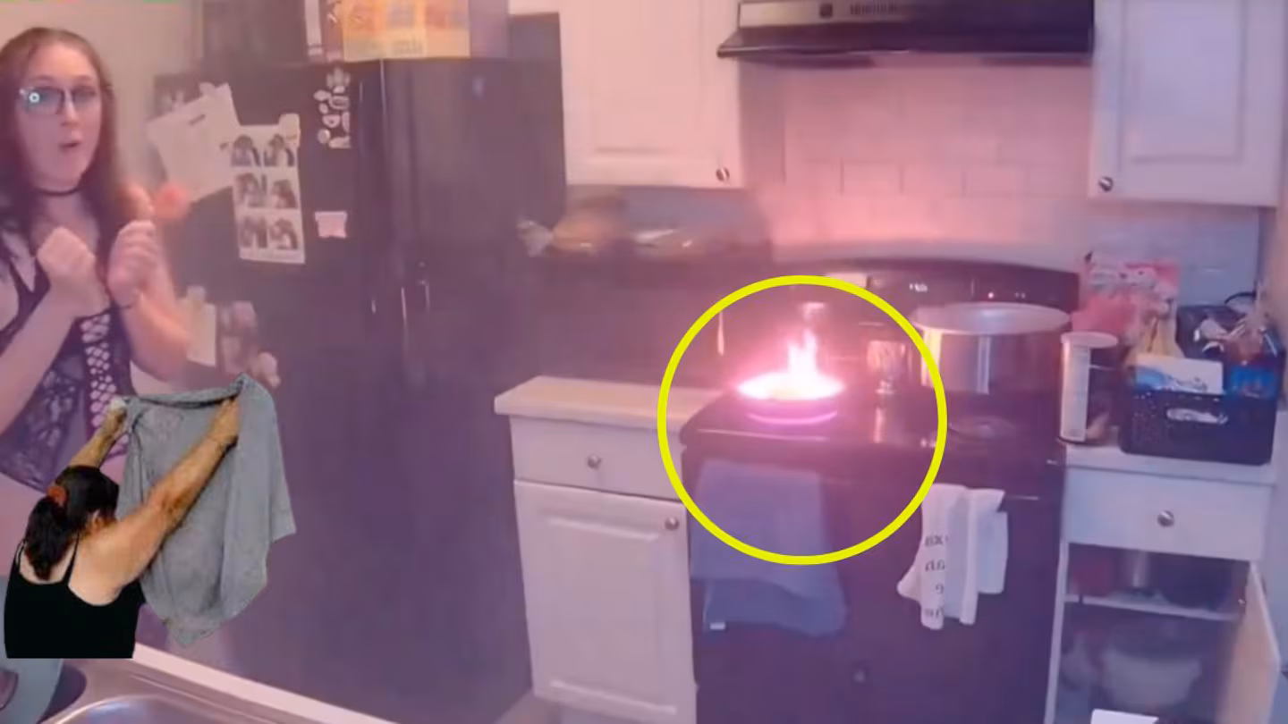 Momento en que comenzaron a surgir las llamas durante la transmisión en vivo (Captura de pantalla de video publicado en X por @EsTendenciaEnX)