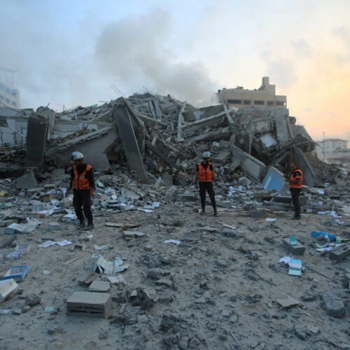 Escena de destrucción en Gaza tras los recientes ataques israelíes. Foto: Diakonia IHL