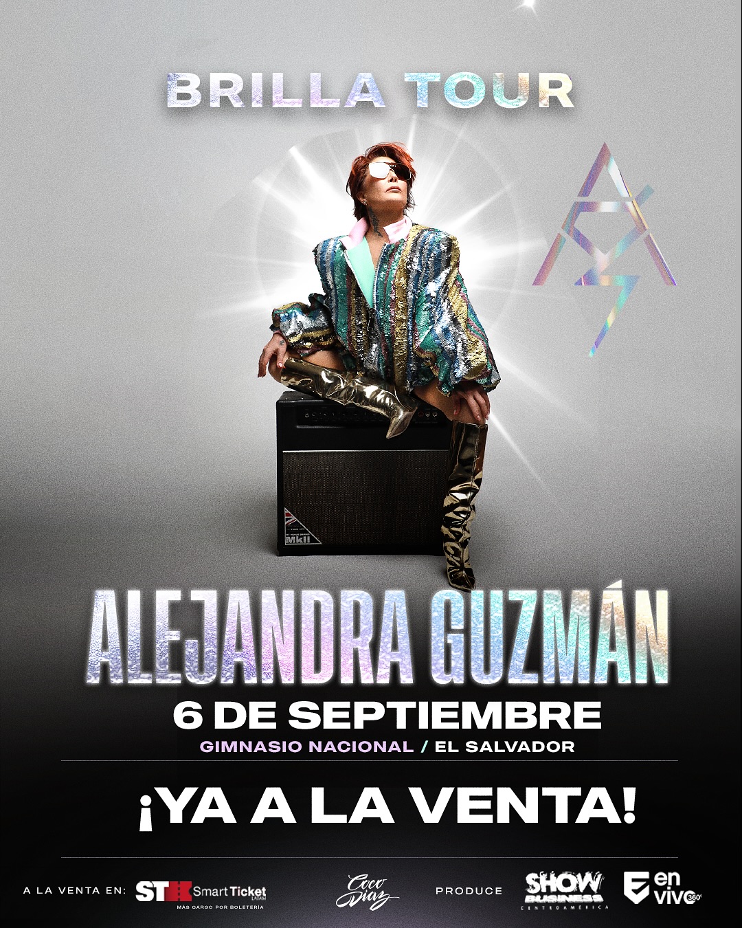 Alejandra Guzmán en concierto en el Gimnasio Nacional de El Salvador. Foto: Instagram