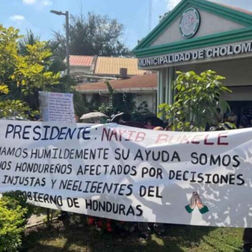 Inversores afectados en Choloma,, piden la intervención de Nayib Bukele. Foto: cortesía.