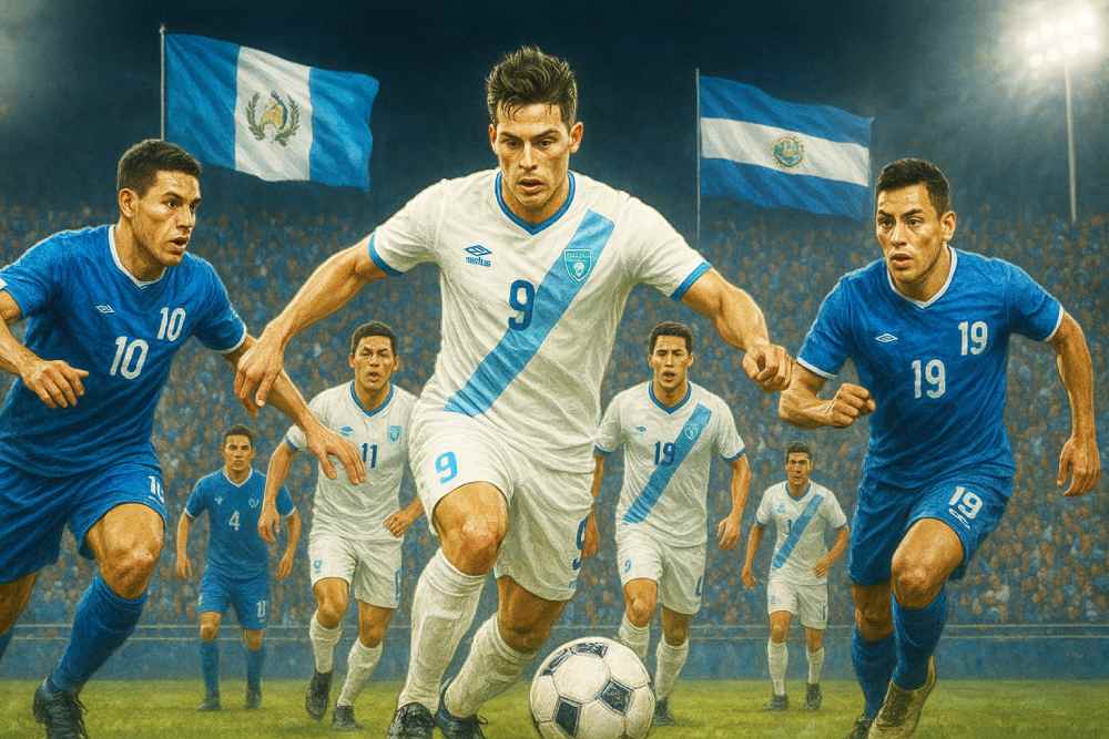Guatemala vs El Salvador no es solo un partido. Es un clásico regional que ha escrito capítulos memorables en la historia del fútbol centroamericano. Ilustración IA