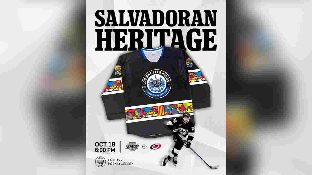 Los Angeles Kings celebran la Herencia Salvadoreña el 18 de octubre en el Crypto.com Arena: hockey, pupusas y orgullo cuscatleco en un solo evento. Foto: Cortesía.