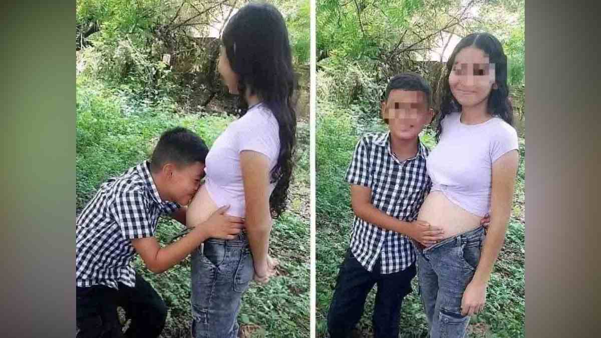 Imagen viral de supuestos "papás de 11 años" es falsa, pero refleja un problema real: miles de niñas en Latinoamérica enfrentan embarazos forzados. La desinformación oculta crisis sociales urgentes. Foto: redes sociales