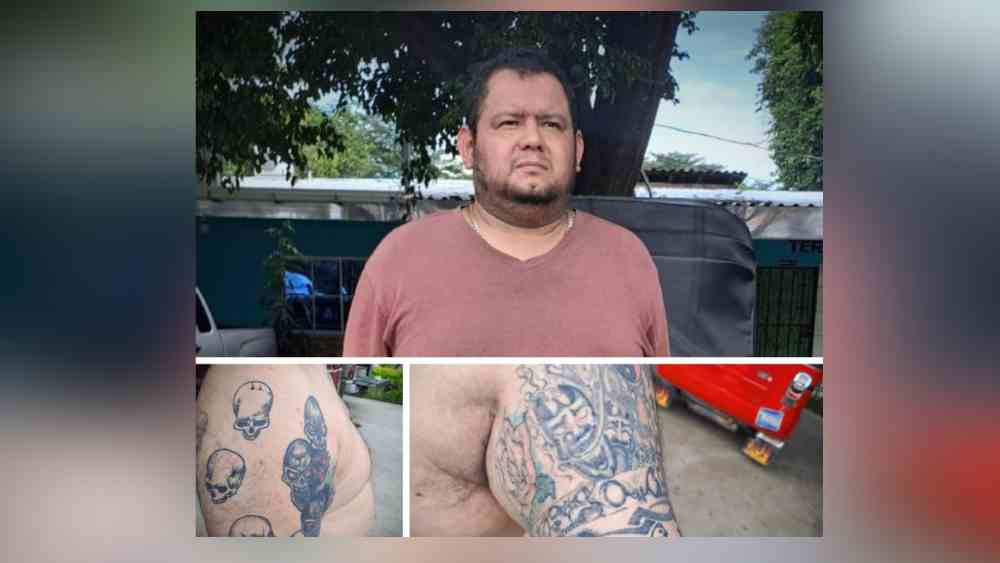 Presunto miembro de la pandilla P-18 Revolucionarios (P-18R), en el cantón El Salitre, municipio de Nejapa, al oeste de San Salvador. Foto: Cortesía.