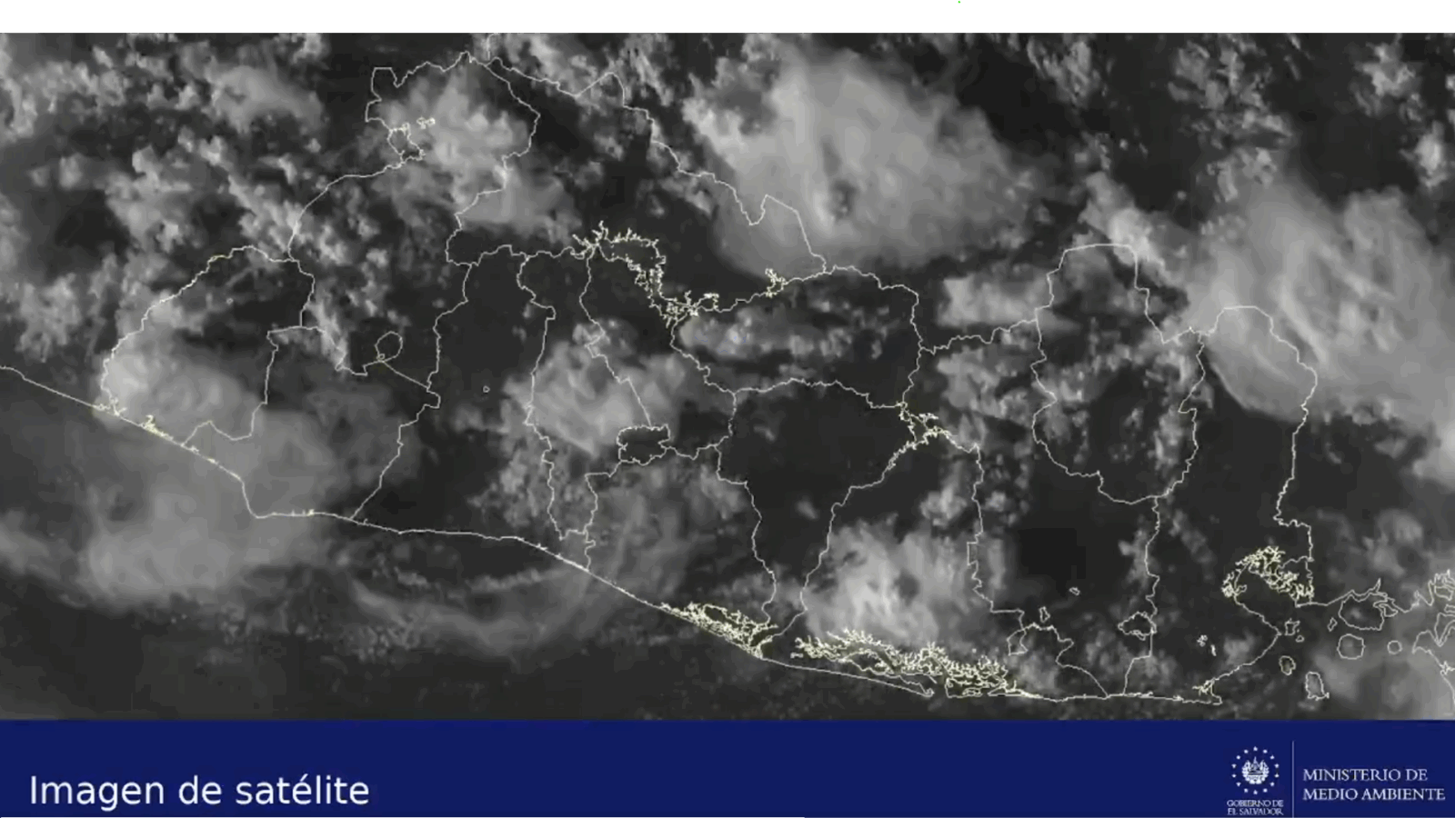Imagen satelital muestra lluvias y tormentas moderadas a fuertes en varias zonas de El Salvador. Foto: @MedioAmbienteSV
