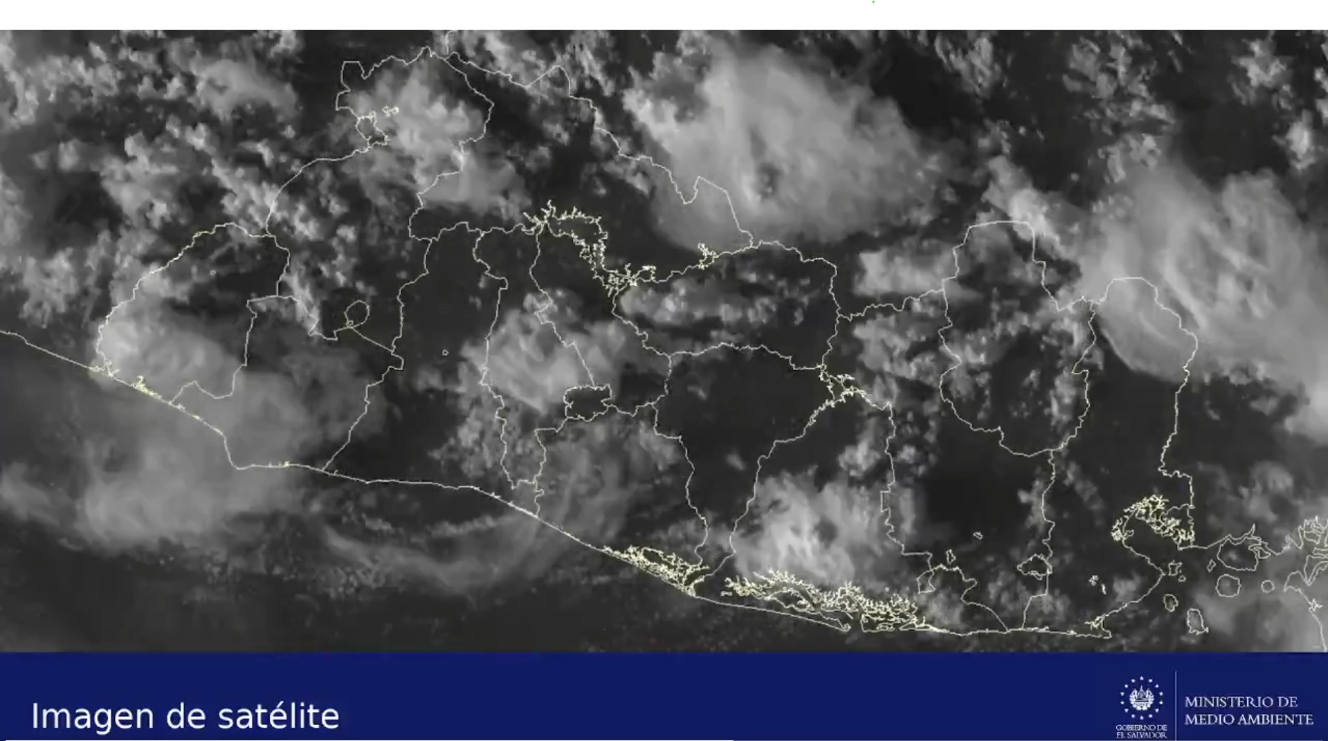 Imagen satelital muestra lluvias y tormentas moderadas a fuertes en varias zonas de El Salvador. Foto: @MedioAmbienteSV