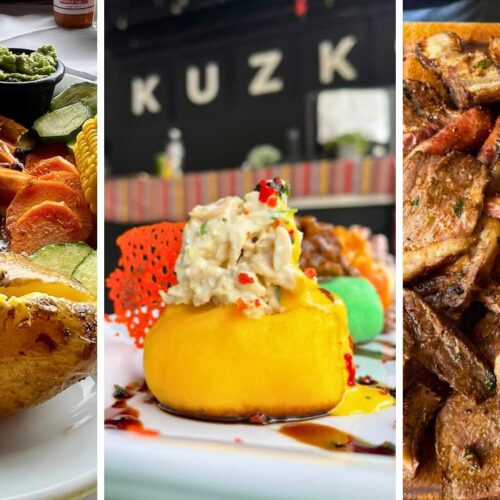 De izquierda a derecha: puyazo en La Pampa El Volcán, causas de Kuzko Taste Peru y asado de El Rincón Argentino. Tres paradas para entender San Salvador a través de su cocina. Fotos: Cortesía.