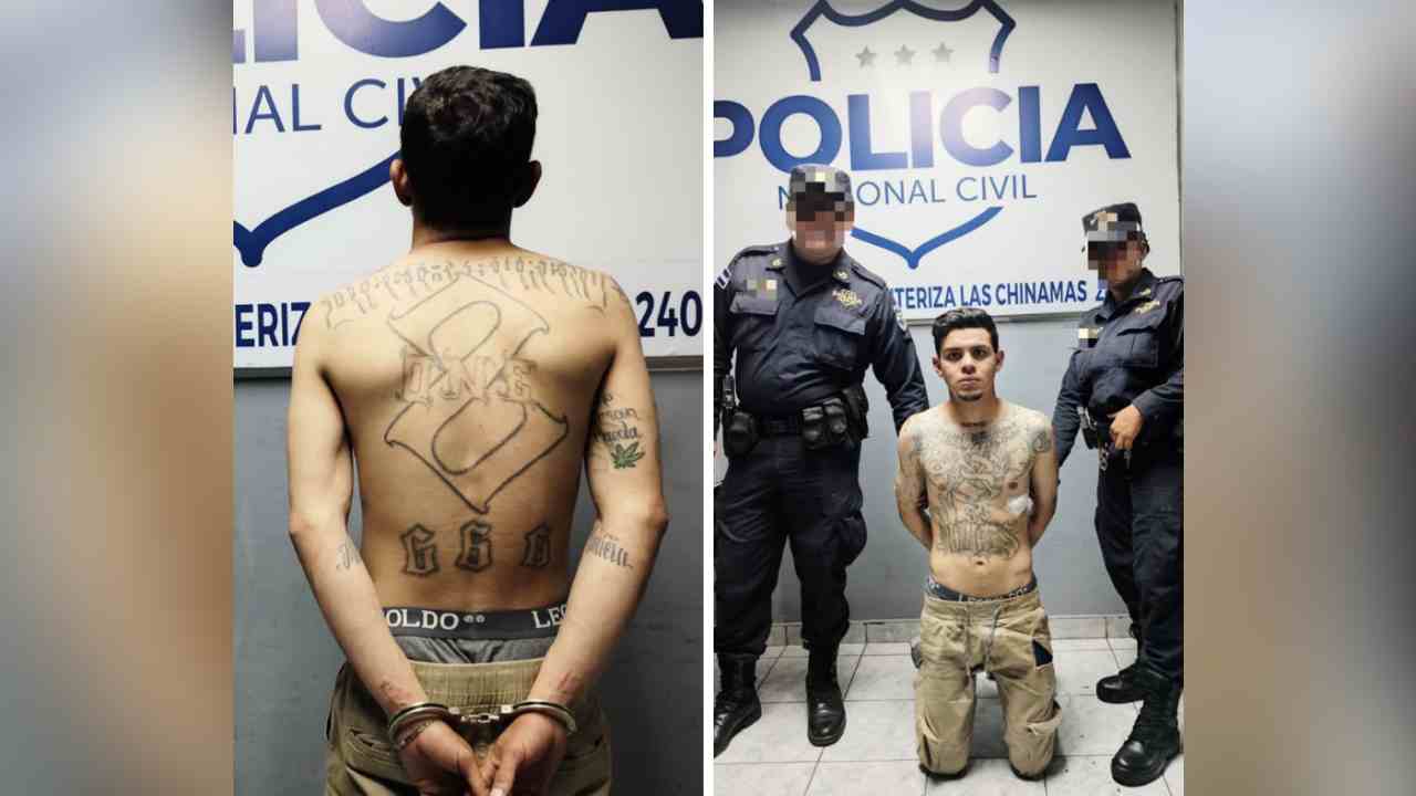 Homeboy de la 18. Miguel Alexander González, alias "Chiky", detenido en Guatemala. Autoridades salvadoreñas y guatemaltecas unen fuerzas contra el crimen organizado. Foto: cortesía