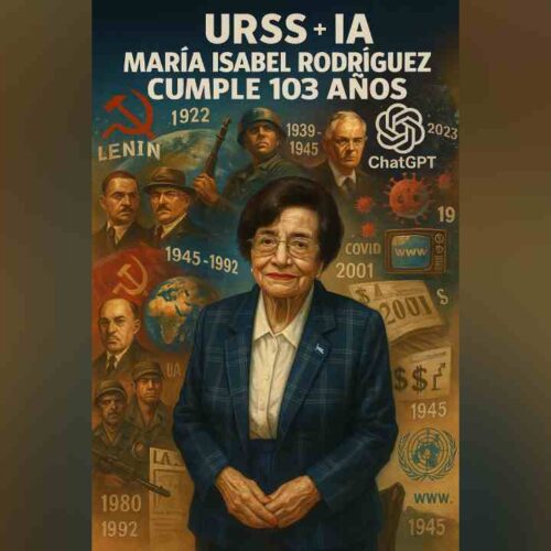 👵🏽 Homenaje a la centenaria: De la URSS a la IA, los 103 años de la Dra. María Isabel Rodríguez. La pionera salvadoreña ha visto la Matanza de 1932, la Guerra Civil y el Régimen de Excepción. Una vida dedicada al país. ¡Felicidades, Doctora! Ilustración creada con IA