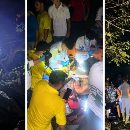 Vicente Amaya, de 78 años, fue hallado con vida tras una semana extraviado en Potrero Cubías, San Vicente. Equipos de rescate y Cruz Verde lo atendieron en una zona de difícil acceso. Cortesía.