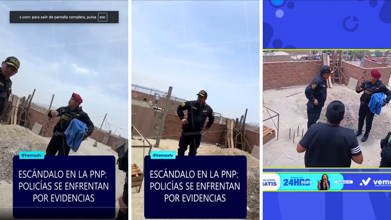 Oficiales de la PNP discuten por evidencias incautadas en un video viral. El caso reaviva el debate sobre la corrupción en la institución. Captura de pantalla